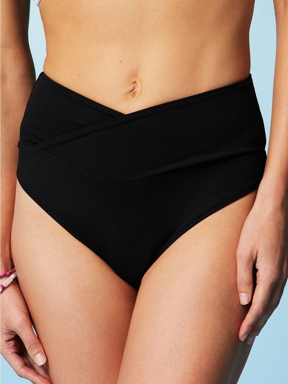 Fabletics High-Waisted Crossover Shaping Swim Bottom Sz large